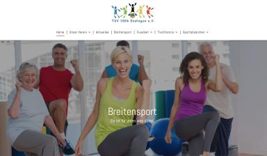 Screenshot Startseite TSV Endingen mit Gymnastikgruppe aus Männern und Frauen